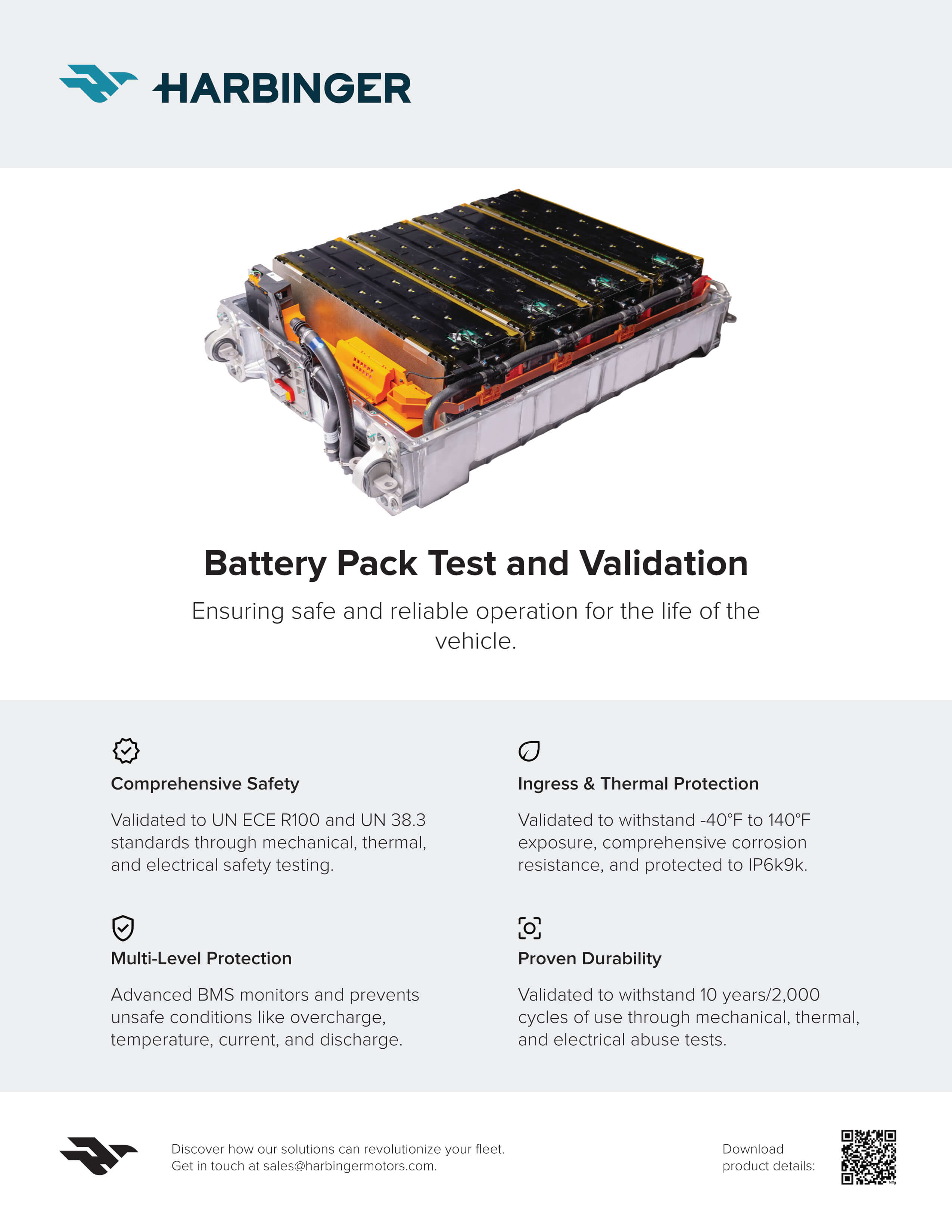 Harbinger | Spec Sheet | Battery Safety